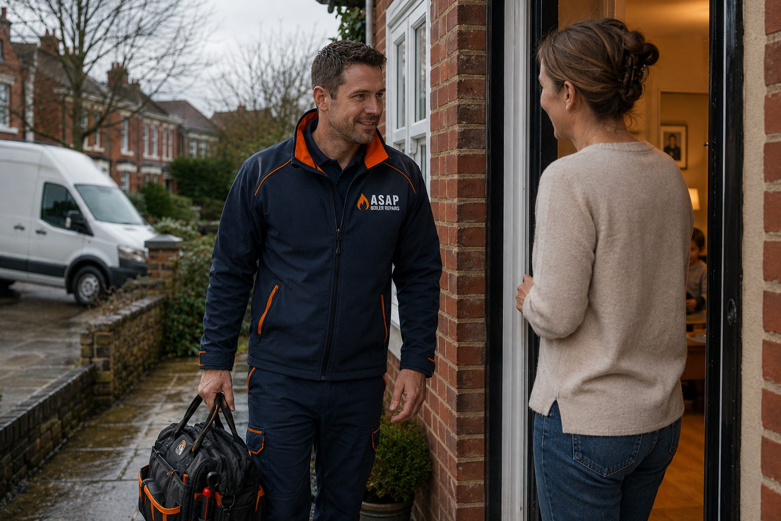ASAP Boiler Repairs emergency engineer arriving at a South London home