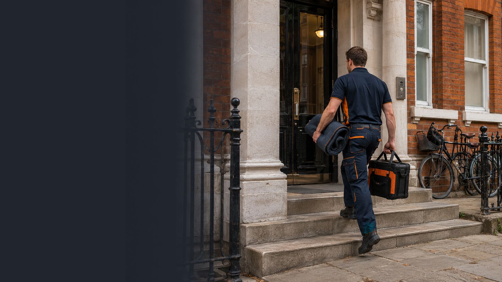 ASAP Boiler Repairs engineer entering mansion block