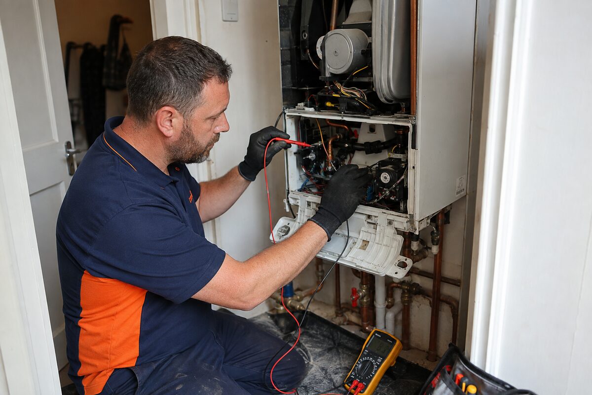 ASAP Boiler Repairs engineer completing a boiler diagnostic check