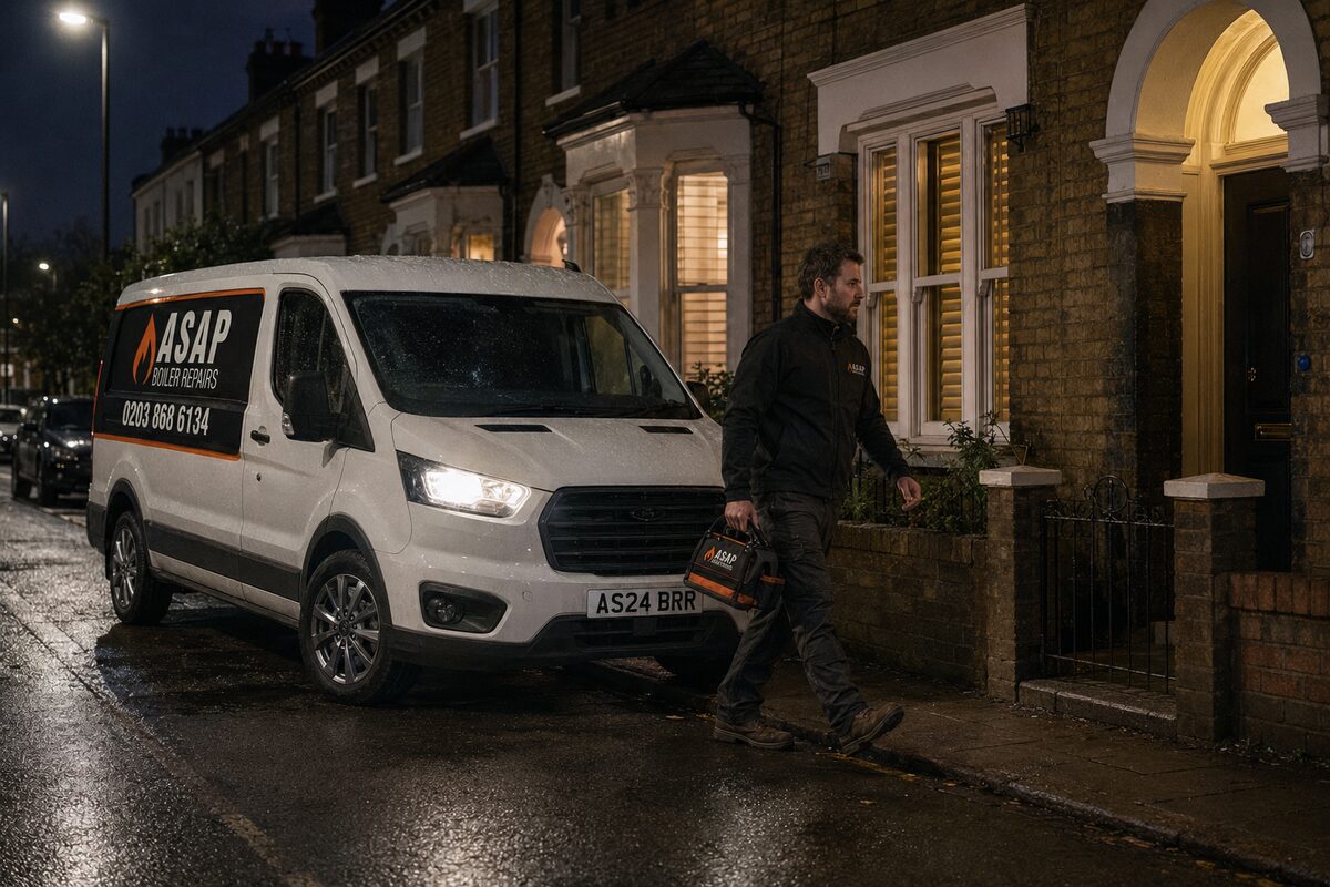 ASAP Boiler Repairs engineer arriving for an emergency boiler repair