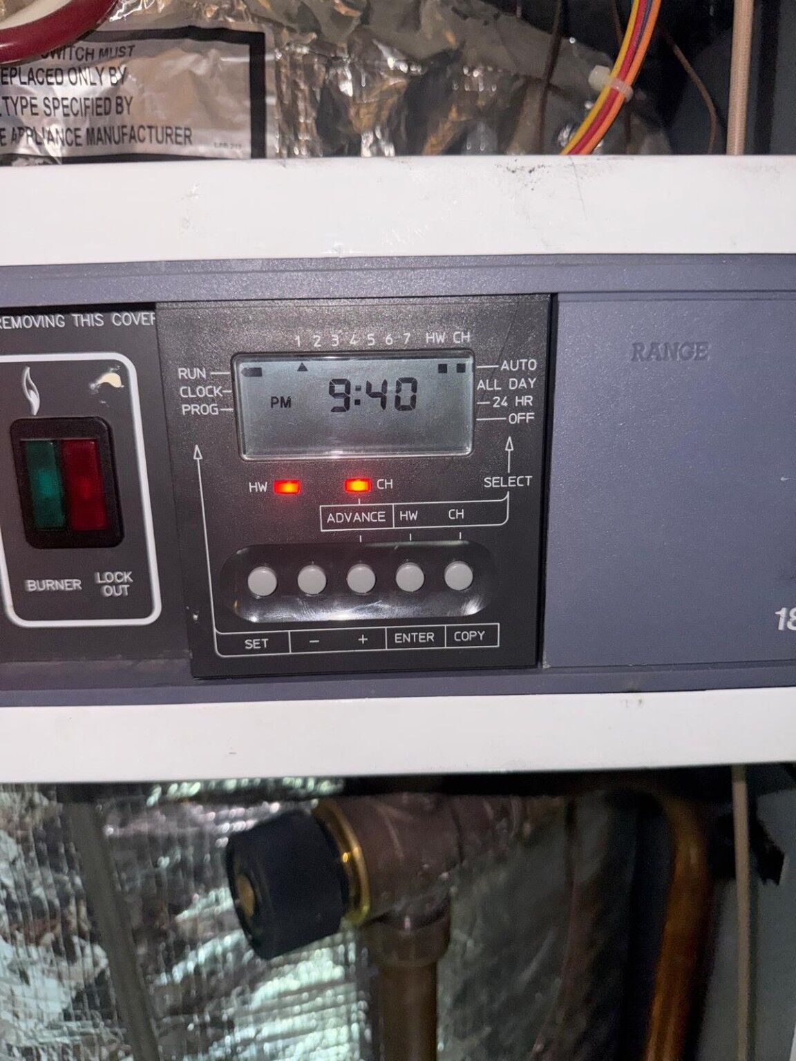 Reconditioned programmer/timer installed in a Powermax 155x control panel
